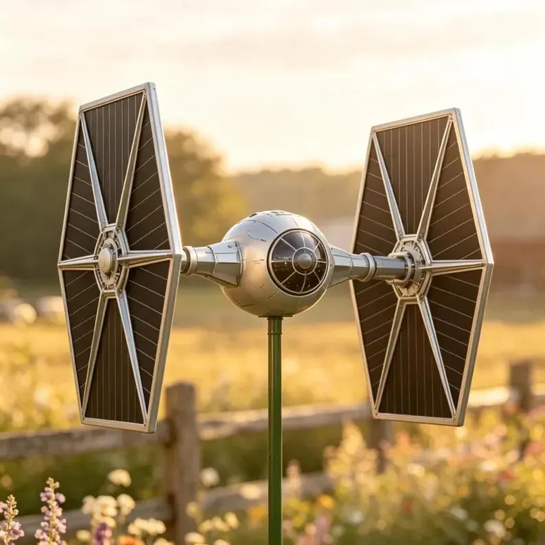 Sci‑Fi Spaceship Garden Spinner – Unique Yard Art ✨🌙
