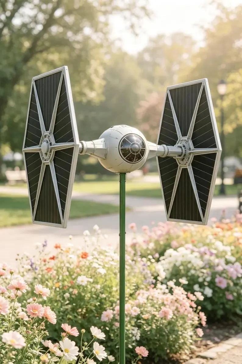 Sci‑Fi Spaceship Garden Spinner – Unique Yard Art ✨🌙