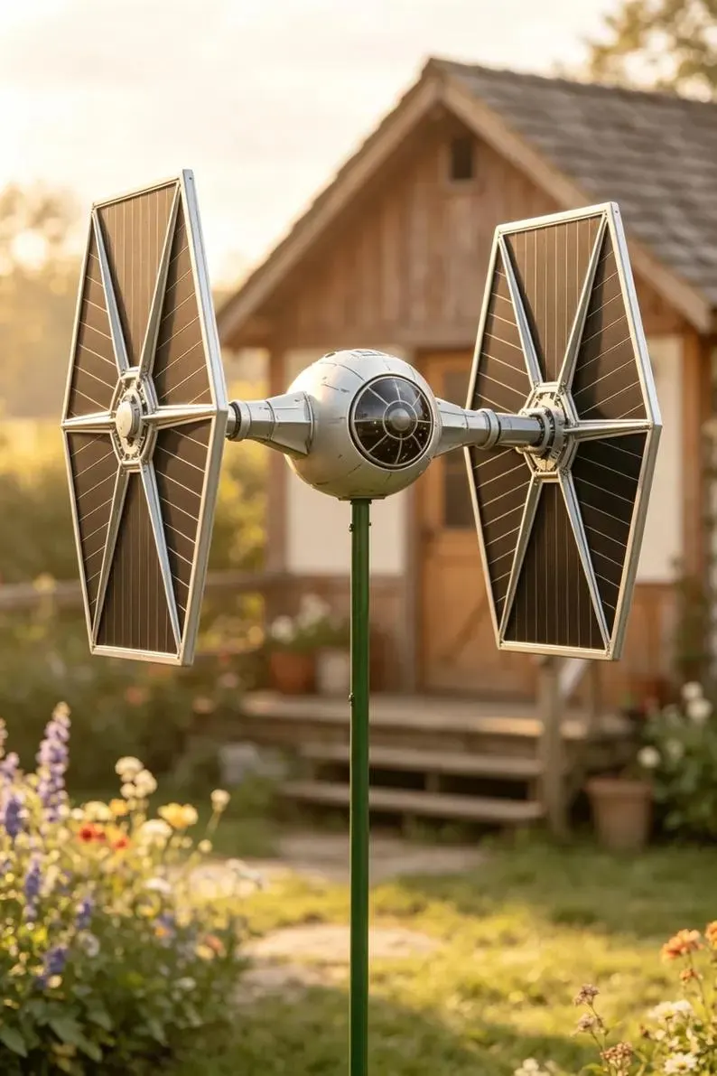 Sci‑Fi Spaceship Garden Spinner – Unique Yard Art ✨🌙