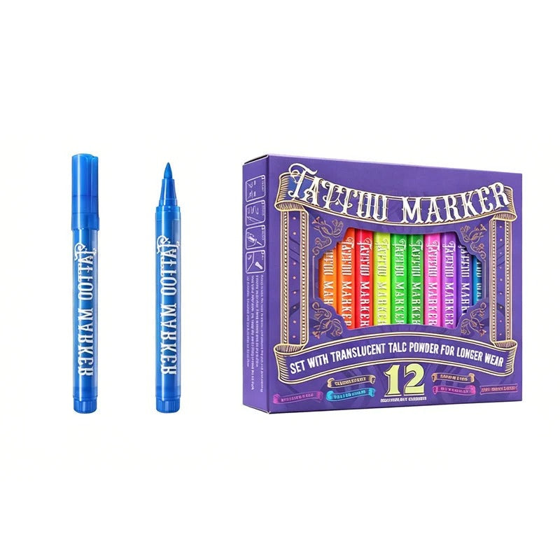 🔥 LAST DAY: 49% OFF! 🔥 12-Color UV Glow Body Paint Markers 🎨✨ Skin-Safe Fluorescent Tattoo Pens for Festivals & Parties 🌟