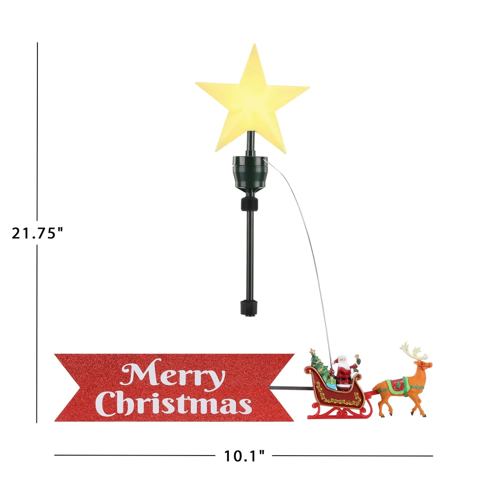 🎅 Santa Sleigh Animated Tree Topper