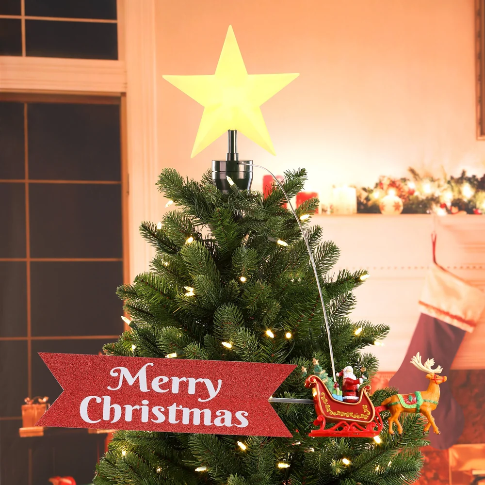 🎅 Santa Sleigh Animated Tree Topper