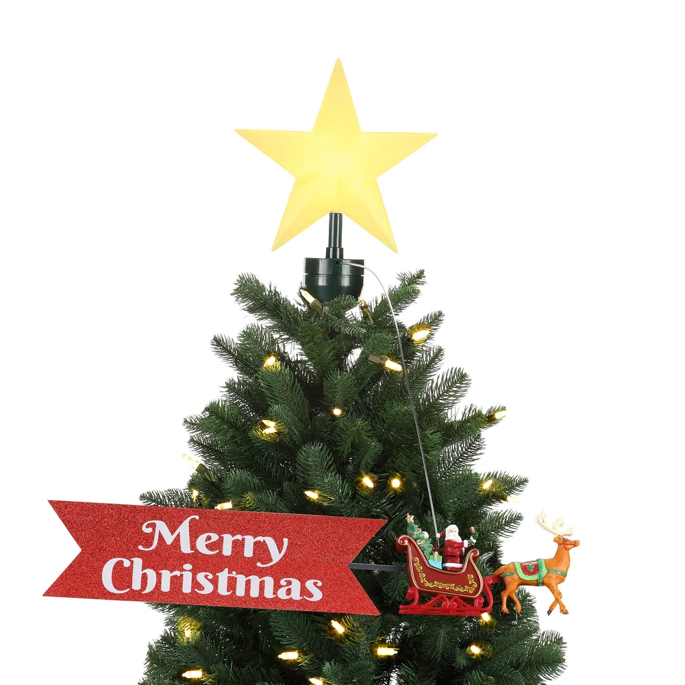 🎅 Santa Sleigh Animated Tree Topper