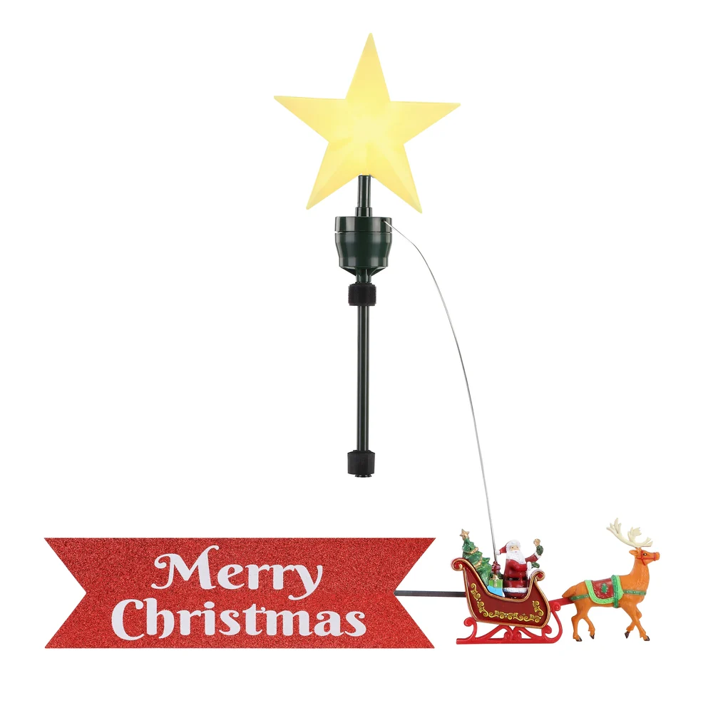 🎅 Santa Sleigh Animated Tree Topper