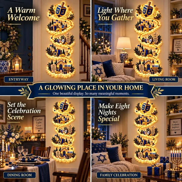 🕎 Hanukkah Wall Light – Festival of Lights Decor