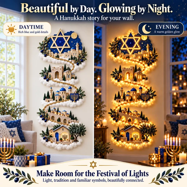 🕎 Hanukkah Wall Light – Festival of Lights Decor