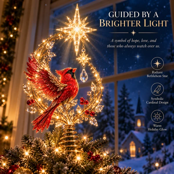 🐦 Cardinal Heaven's Light Tree Topper