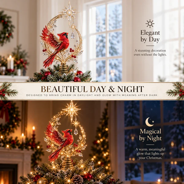 🐦 Cardinal Heaven's Light Tree Topper