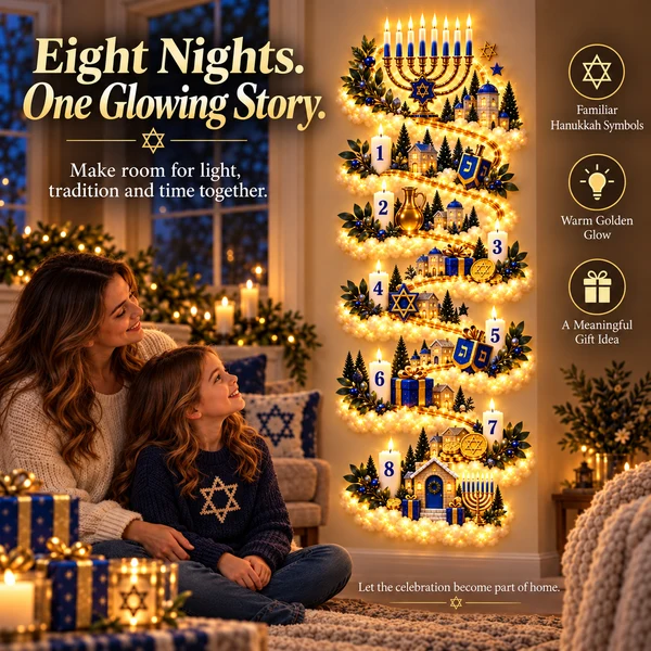 🕎 Hanukkah Wall Light – Festival of Lights Decor