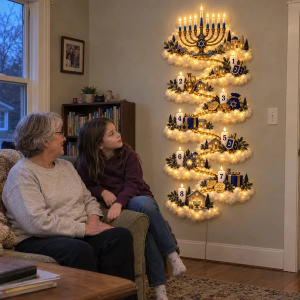 🕎 Hanukkah Wall Light – Festival of Lights Decor
