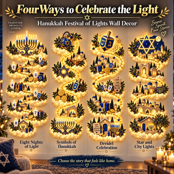 🕎 Hanukkah Wall Light – Festival of Lights Decor