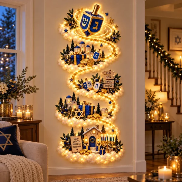 🕎 Hanukkah Wall Light – Festival of Lights Decor