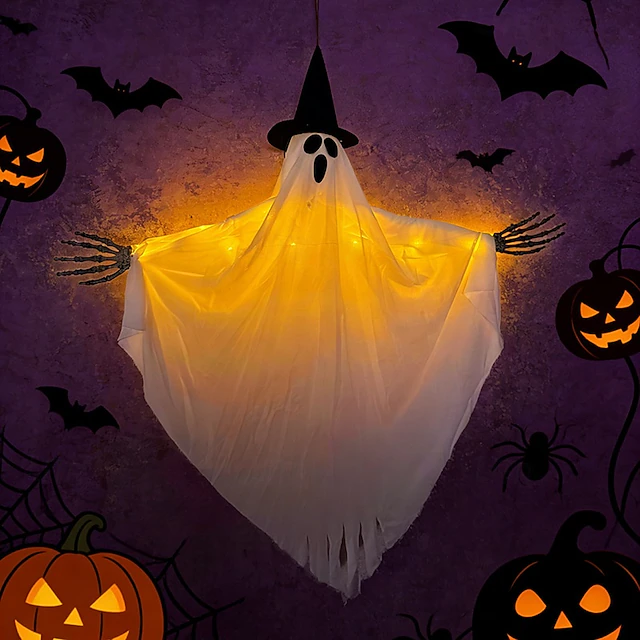 👻 Hanging Light-Up Ghost – Glowing Halloween Focal Point