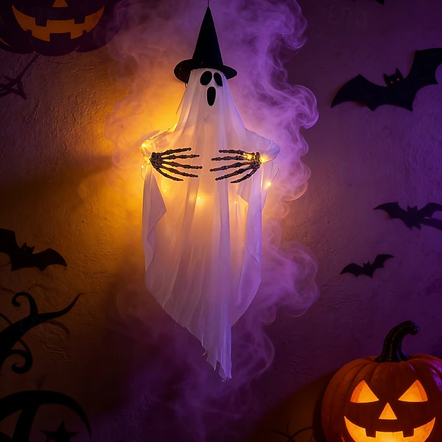 👻 Hanging Light-Up Ghost – Glowing Halloween Focal Point