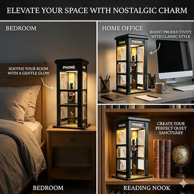 Vintage Phone Booth Desk Lamp 📞💡