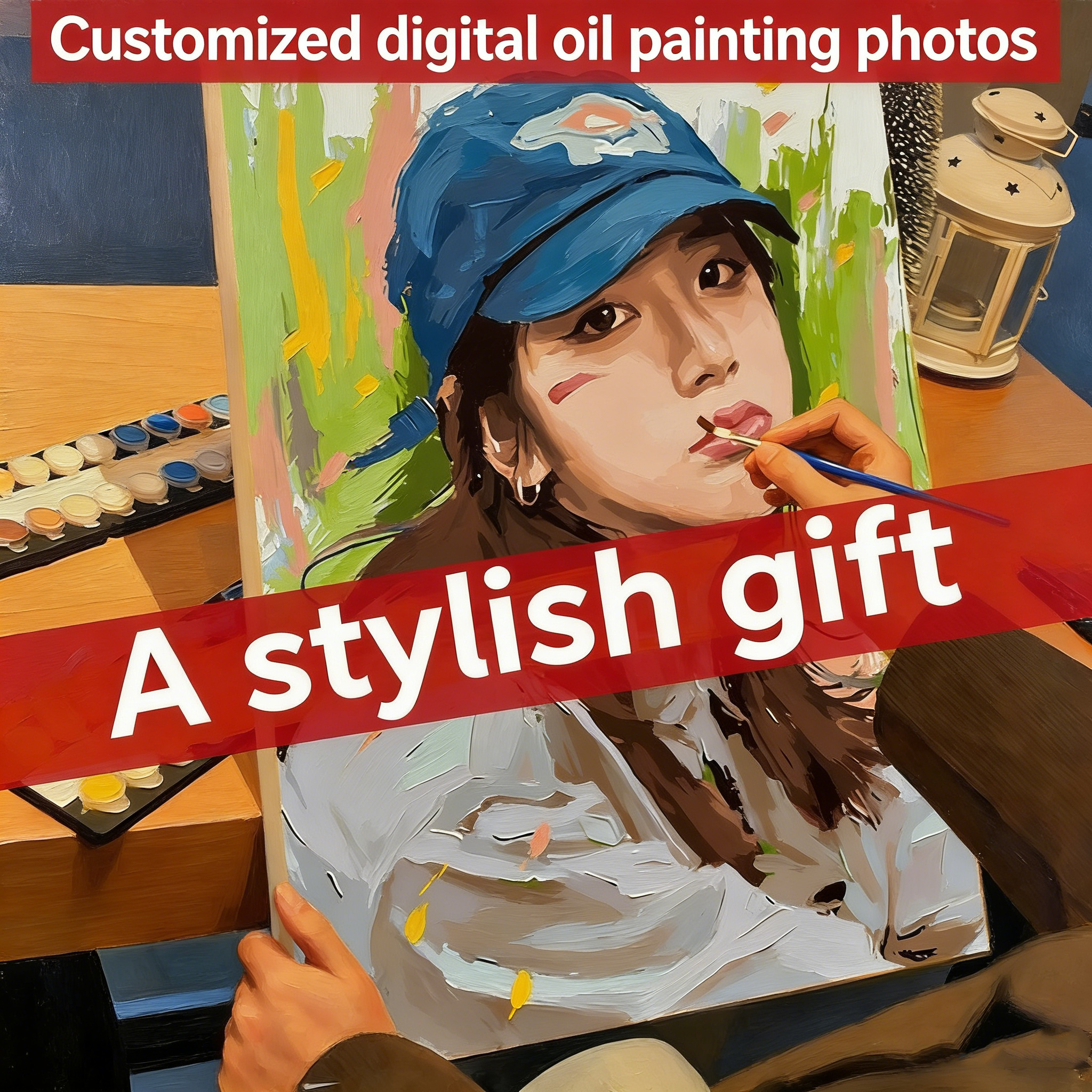 [Customized] Customized digital oil painting decorative painting, DIY oil painting, portrait, wedding photo, family portrait digital painting