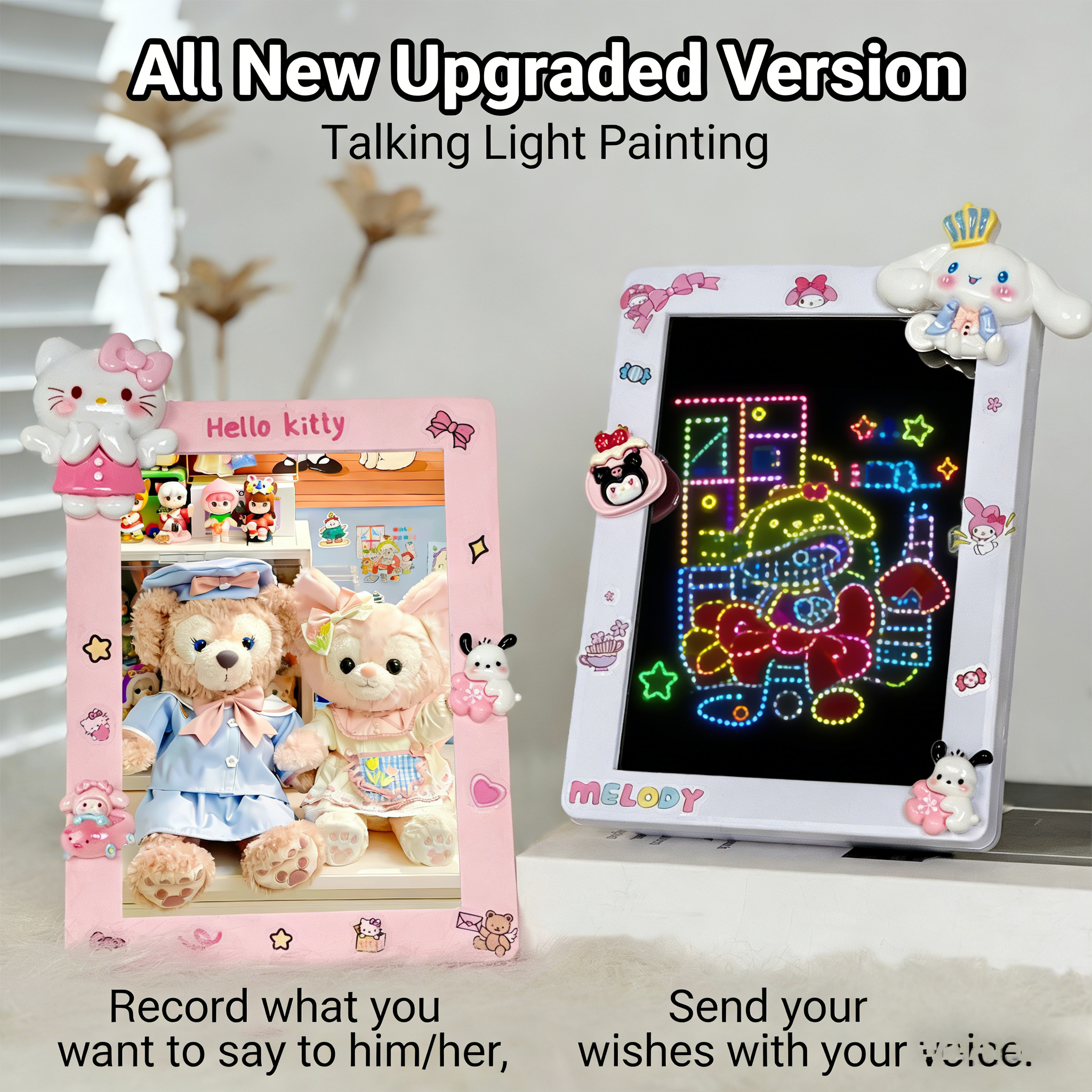 ✨🎵Custom photo mirrors with recording capabilities and lighting effects. We can customize photos of your pets, babies, couples, portraits, family photos, and more!