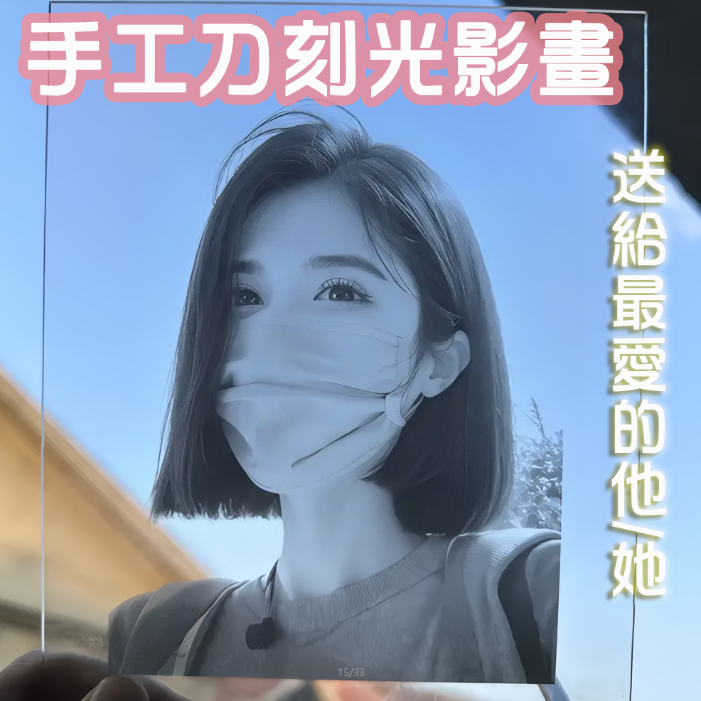 ⚔️照片客製壓克力手作刀刻光影畫，寵物/寶寶/情侶/寫真/全家福等都可以來圖客製~【15*20公分】