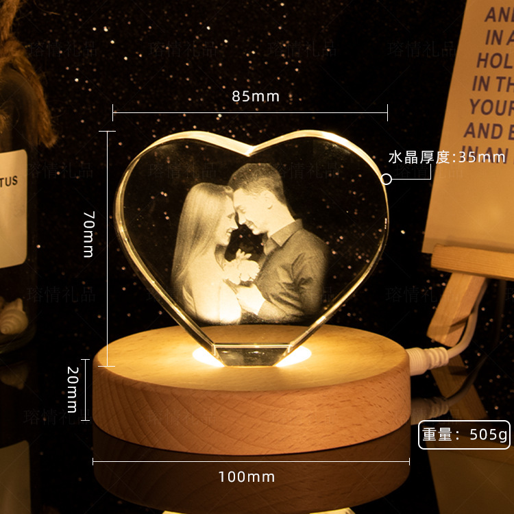 💎照片客製發光水晶燈，寵物/寶寶/情侶/寫真/全家福等都可以來圖客製~
