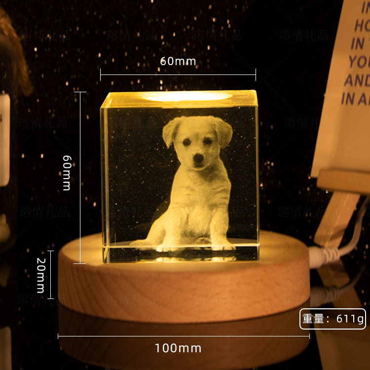 💎照片客製發光水晶燈，寵物/寶寶/情侶/寫真/全家福等都可以來圖客製~