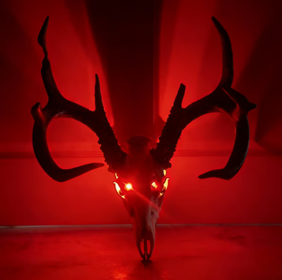 🦌 Glow & Display: European Deer Mount Kit with LED Skull Eye Lights
