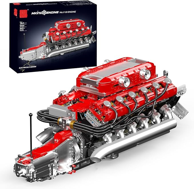 🏎️ Build Your Own V12 Supercar Engine | Building Blocks Engine Kit