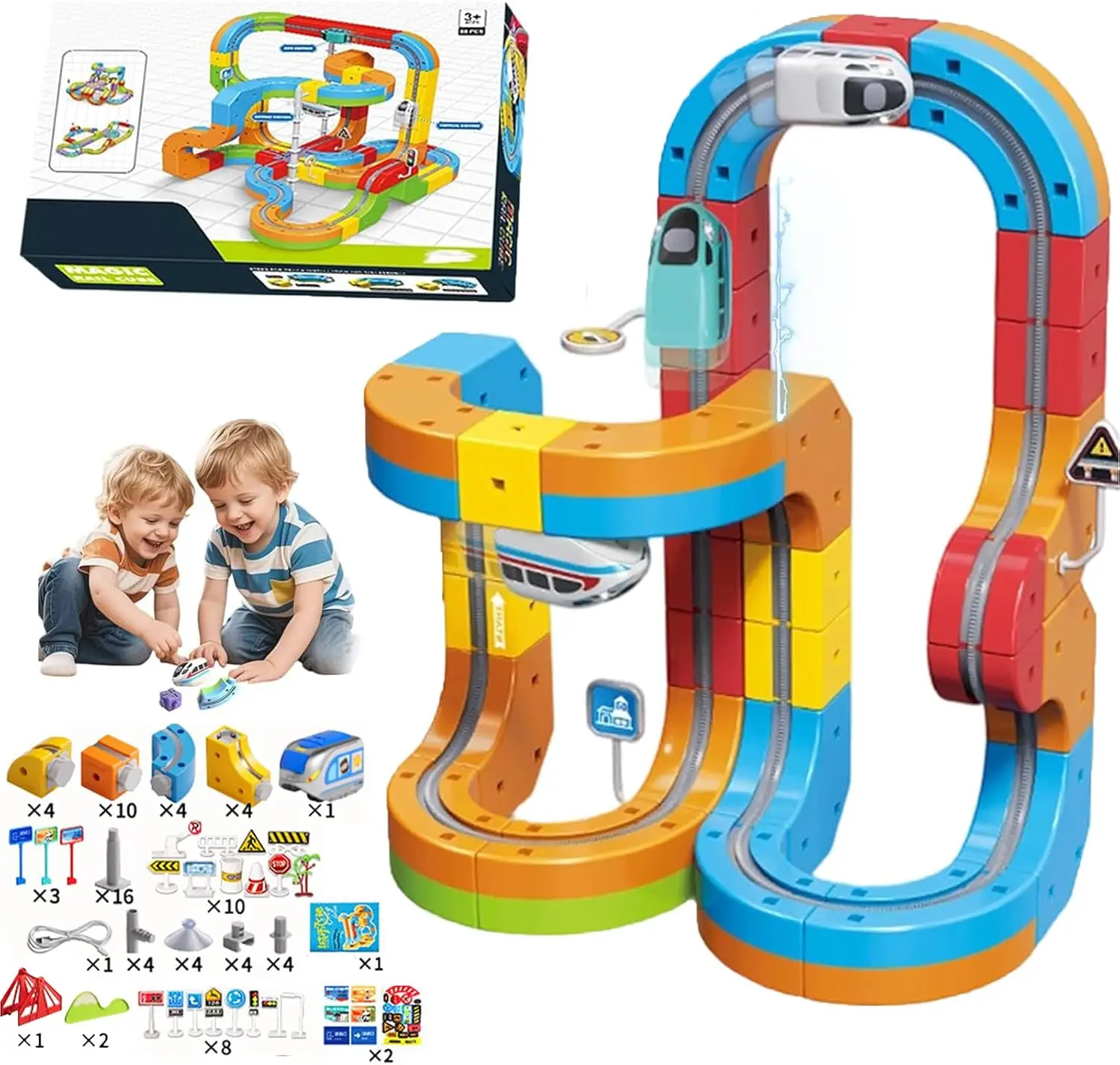 🚂Magic Track Cube Train Playset🧲