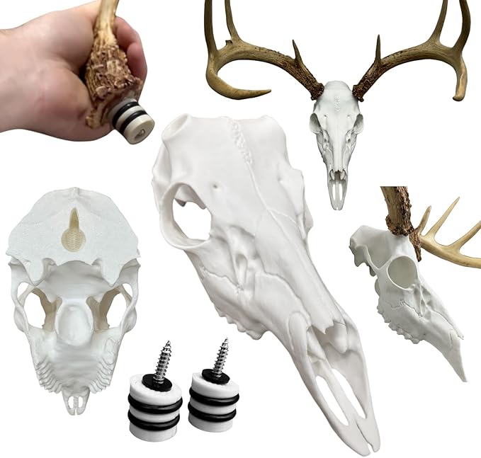 🦌 Glow & Display: European Deer Mount Kit with LED Skull Eye Lights
