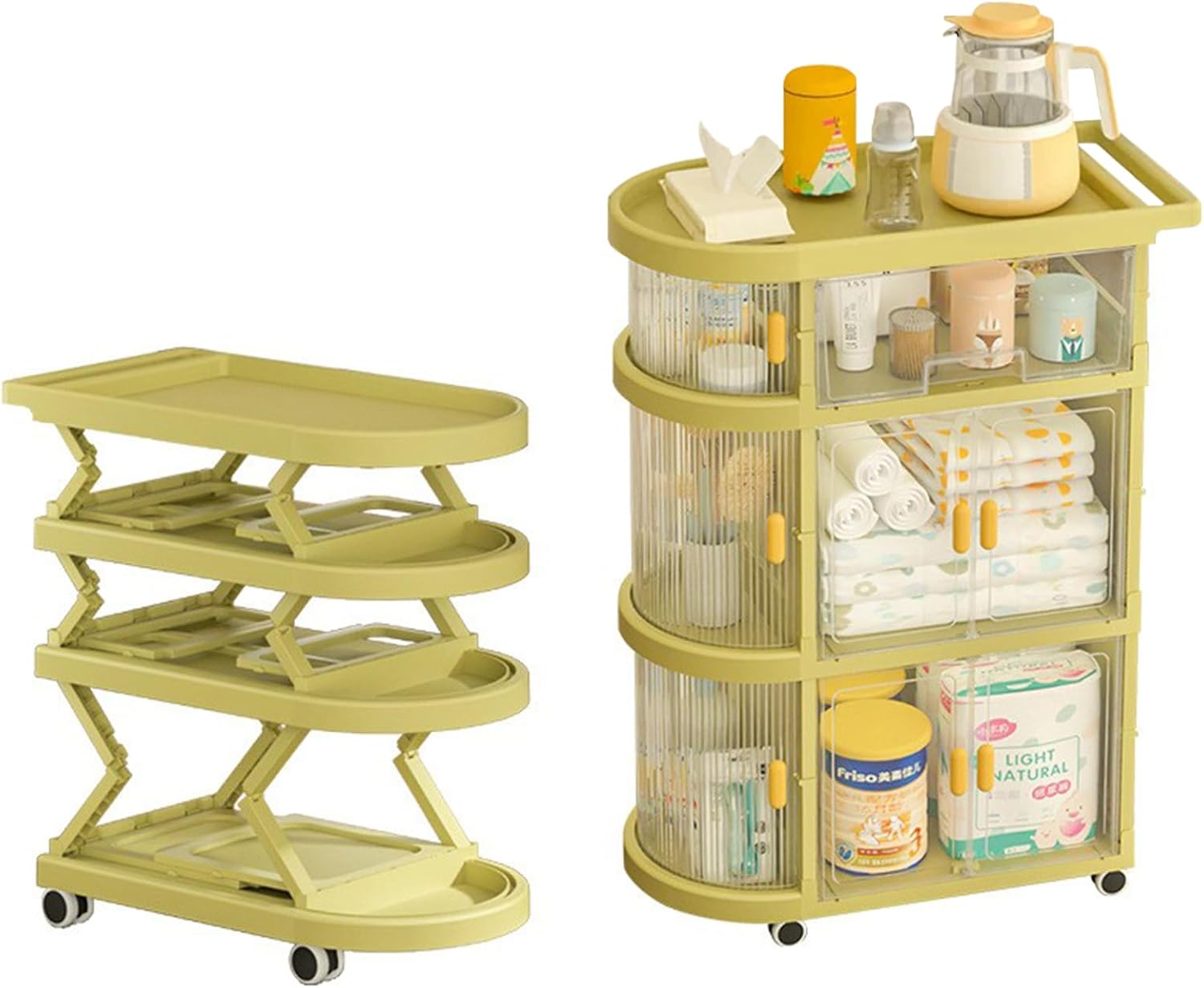 ❤️ Baby Diaper Storage Rack with Wheels