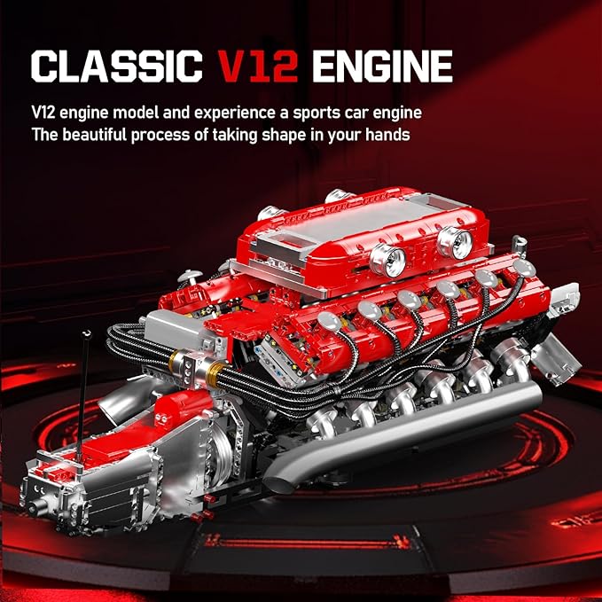 🏎️ Build Your Own V12 Supercar Engine | Building Blocks Engine Kit