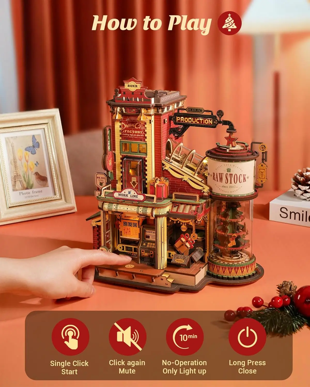 🎹3D Wooden Puzzle Mechanical Model Kit with Music & Lights 🎵