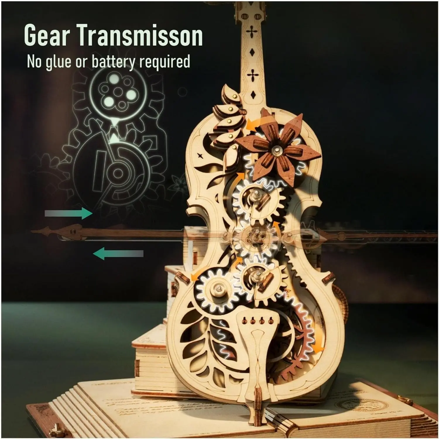 1:5 Scale Wooden Cello 3D Puzzle Music Box Kit 🎻🎶