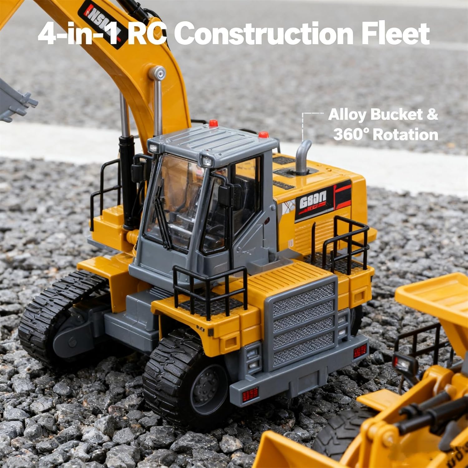 🤖2.4GHz RC Construction Vehicle 4-Piece Set for Adults 360° Rotation