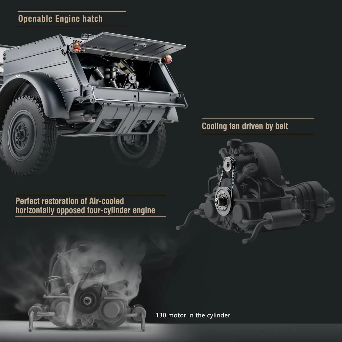 🚙 1/12 Scale RC Crawler, 4WD Off-Road Truck w/ LED Lights