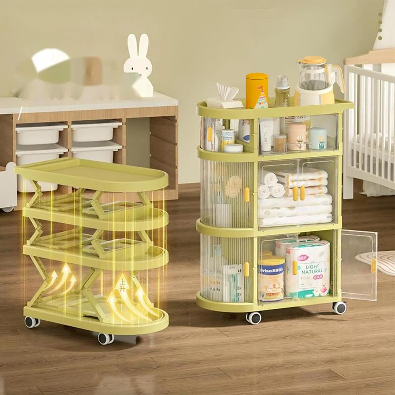 ❤️ Baby Diaper Storage Rack with Wheels