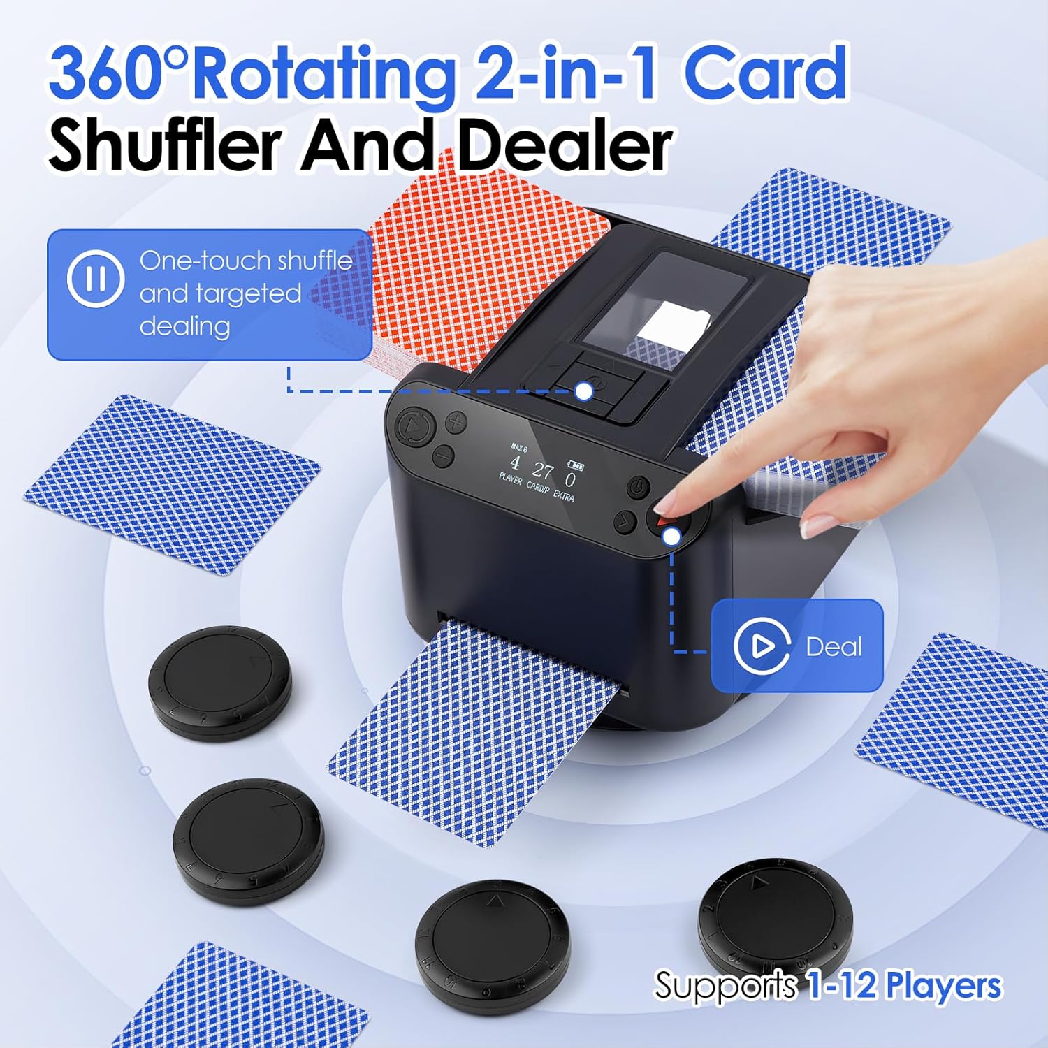 2-in-1 Automatic Card Shuffler & Dealer 🎰