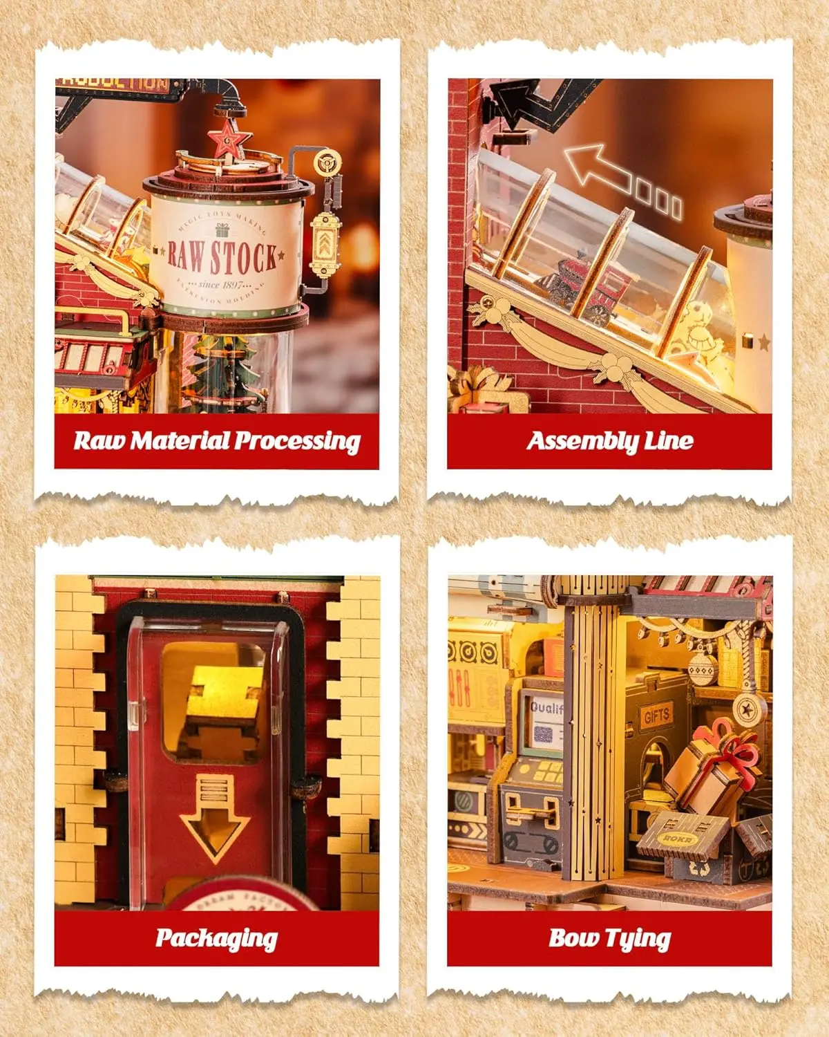 🎹3D Wooden Puzzle Mechanical Model Kit with Music & Lights 🎵