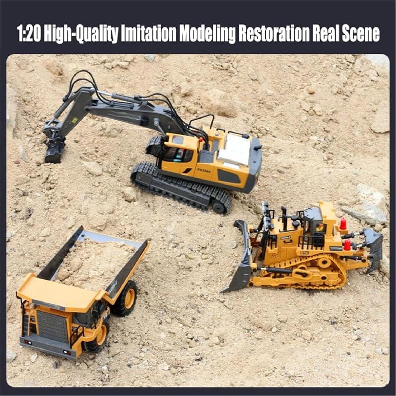 🤖2.4GHz RC Construction Vehicle 4-Piece Set for Adults 360° Rotation