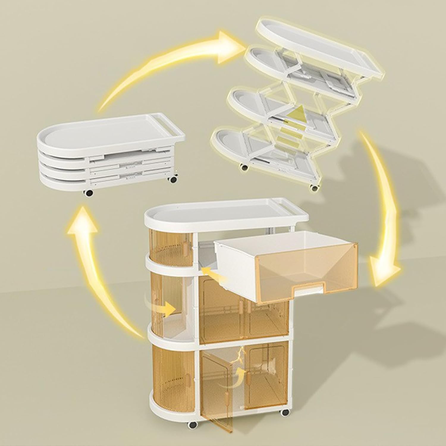 ❤️ Baby Diaper Storage Rack with Wheels