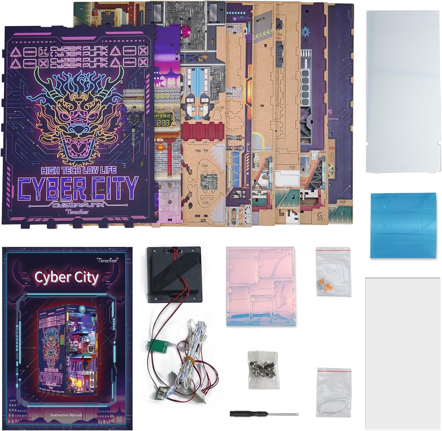 Cyber City DIY Book Nook Kit 🚦🐉