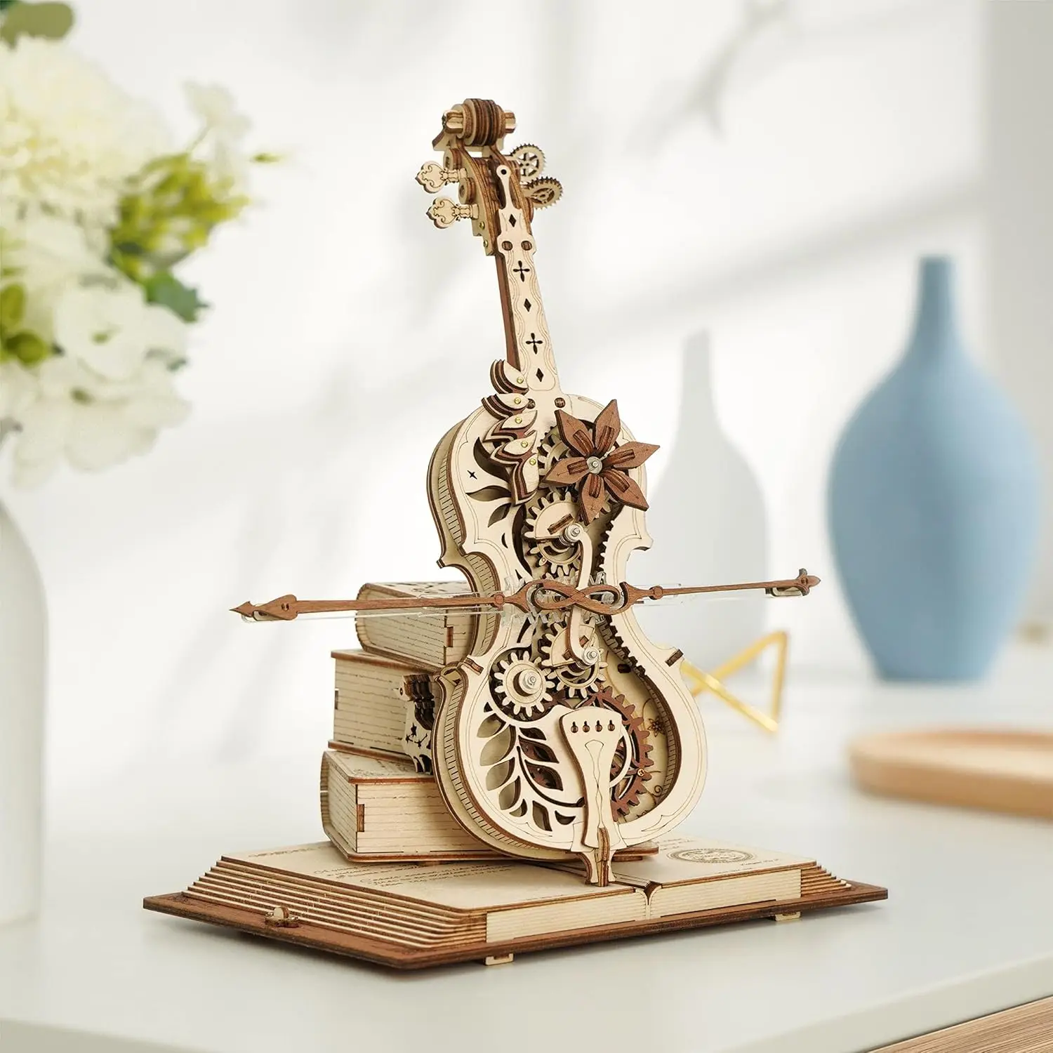 1:5 Scale Wooden Cello 3D Puzzle Music Box Kit 🎻🎶