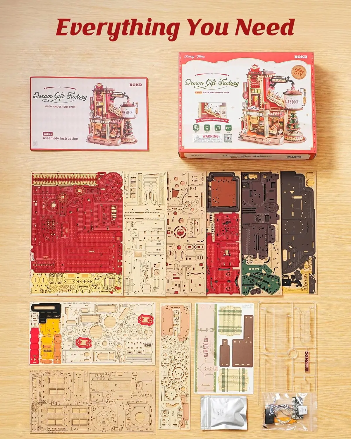 🎹3D Wooden Puzzle Mechanical Model Kit with Music & Lights 🎵