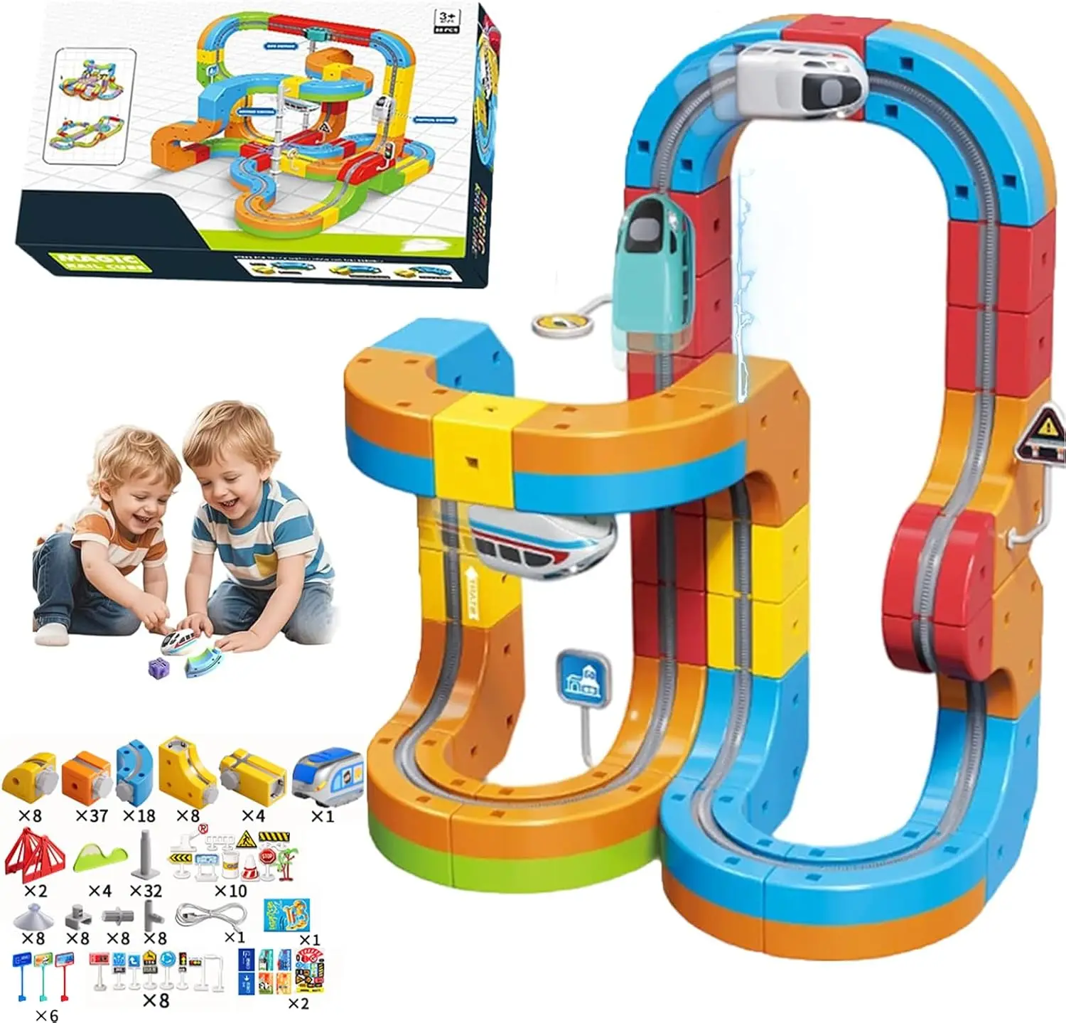 🚂Magic Track Cube Train Playset🧲