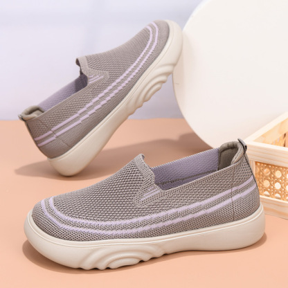 Casual soft-soled slip-on breathable knit mom shoes