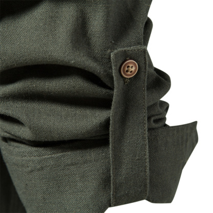 Men's Long Sleeve Lapel Shirt With Chest Pocket