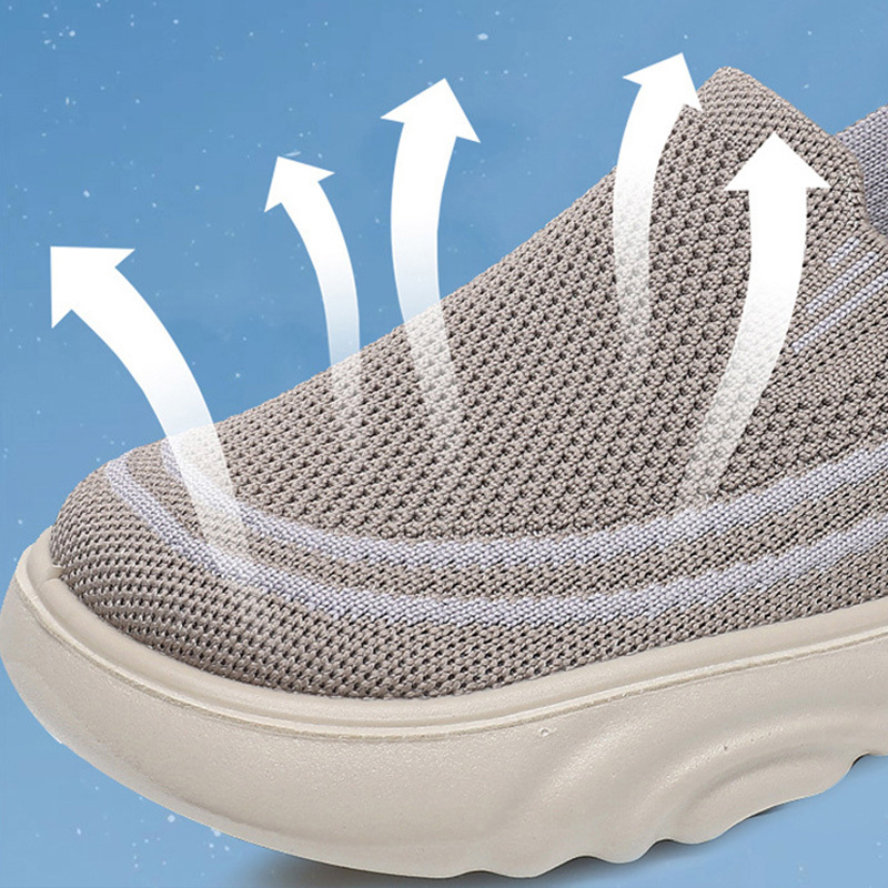 Casual soft-soled slip-on breathable knit mom shoes