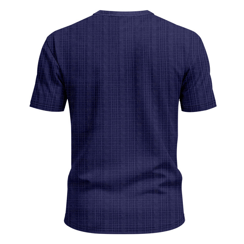 Linen-look Slubbed Loose-fit Breathable Sports Casual V-neck Short-sleeved Top