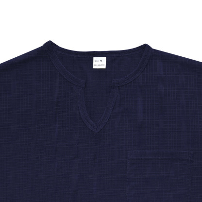 Linen-look Slubbed Loose-fit Breathable Sports Casual V-neck Short-sleeved Top