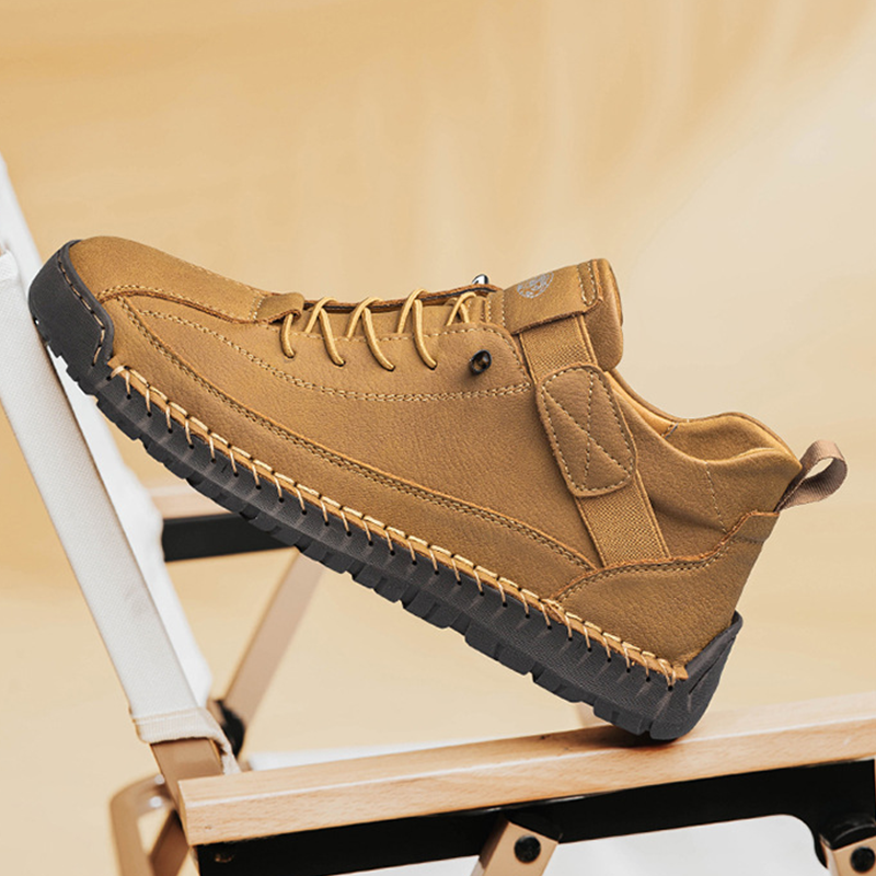 Herren-Freizeitschuhe Orthopädische Wanderschuhe Sommerliche atmungsaktive Sneaker Slipper Wanderschuhe Handgefertigte Leder-Flats