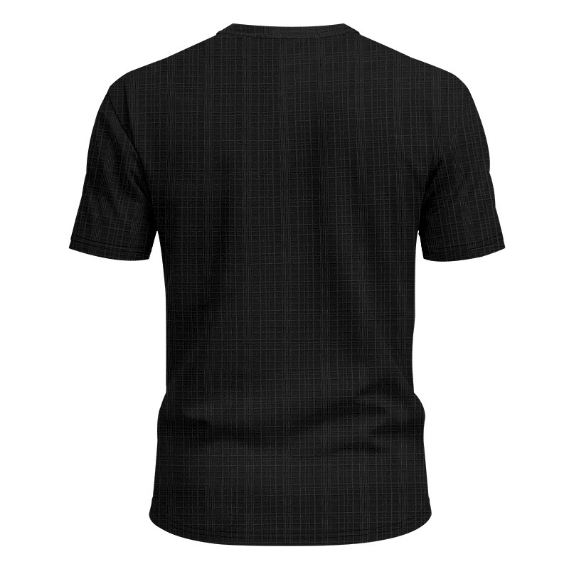 Linen-look Slubbed Loose-fit Breathable Sports Casual V-neck Short-sleeved Top